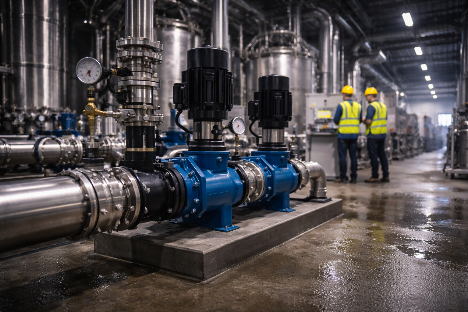 Industrial pump system setup