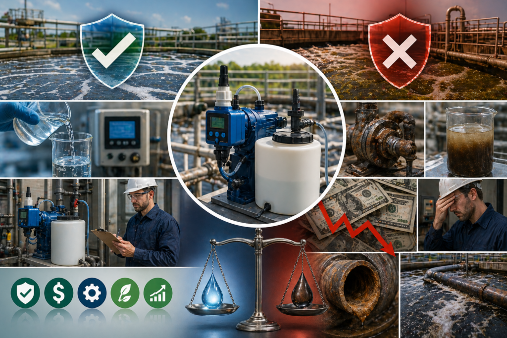 Industrial water treatment balance and risk