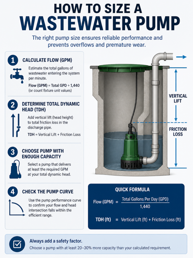How to Size a Wastewater Pump for Commercial and Municipal Applications